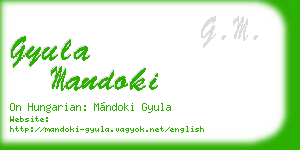 gyula mandoki business card